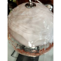 La Murrina LAMPADARIO VETRO MURANO Rosa Bianco ANNI 80 LAMPADA SOFFITTO VINTAGE