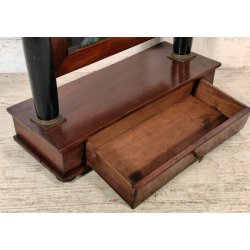 ANTICA PSICHE a TEMPIO SPECCHIO da TAVOLO BASCULANTE CASSETTO LEGNO NOCE IMPERO