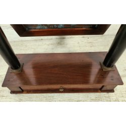 ANTICA PSICHE a TEMPIO SPECCHIO da TAVOLO BASCULANTE CASSETTO LEGNO NOCE IMPERO