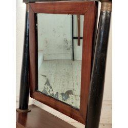 ANTICA PSICHE a TEMPIO SPECCHIO da TAVOLO BASCULANTE CASSETTO LEGNO NOCE IMPERO