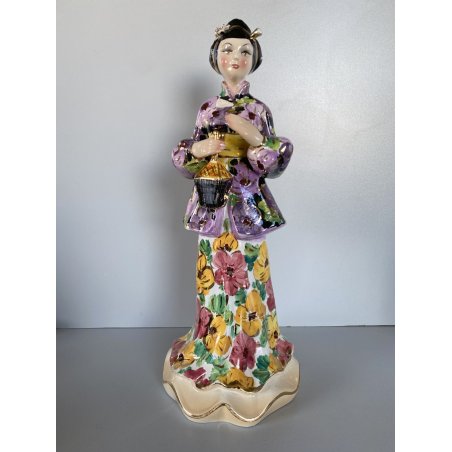SCULTURA STATUINA FIGURA ORIENTALE CERAMICA POLICROMA Artenova 14