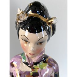 SCULTURA STATUINA FIGURA ORIENTALE CERAMICA POLICROMA Artenova 14