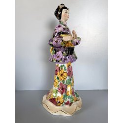 SCULTURA STATUINA FIGURA ORIENTALE CERAMICA POLICROMA Artenova 14