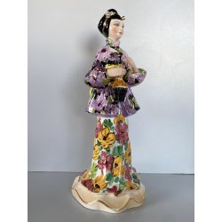 SCULTURA STATUINA FIGURA ORIENTALE CERAMICA POLICROMA Artenova 14