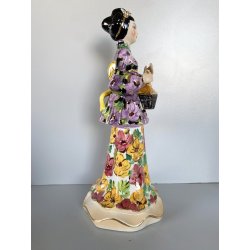 SCULTURA STATUINA FIGURA ORIENTALE CERAMICA POLICROMA Artenova 14