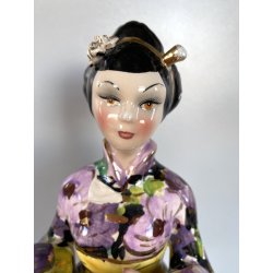 SCULTURA STATUINA FIGURA ORIENTALE CERAMICA POLICROMA Artenova 14