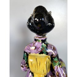 SCULTURA STATUINA FIGURA ORIENTALE CERAMICA POLICROMA Artenova 14