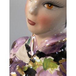 SCULTURA STATUINA FIGURA ORIENTALE CERAMICA POLICROMA Artenova 14