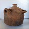 ANTICA OLLA TERRACOTTA VASO BIANSATO con COPERCHIO BERBERO OTTOMANO XIX sec