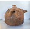 ANTICA OLLA TERRACOTTA VASO BIANSATO con COPERCHIO BERBERO OTTOMANO XIX sec