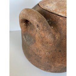 ANTICA OLLA TERRACOTTA VASO BIANSATO con COPERCHIO BERBERO OTTOMANO XIX sec