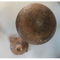 ANTICA OLLA TERRACOTTA VASO BIANSATO con COPERCHIO BERBERO OTTOMANO XIX sec