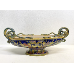 ANTICO VASO CENTROTAVOLA JARDINIERE Gualdo Tadino CERAMICA MAIOLICA LUSTRO '30