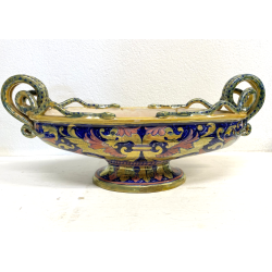 ANTICO VASO CENTROTAVOLA JARDINIERE Gualdo Tadino CERAMICA MAIOLICA LUSTRO '30