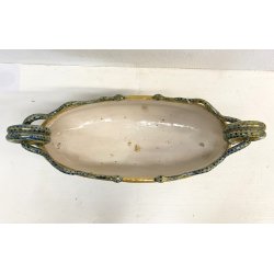 ANTICO VASO CENTROTAVOLA JARDINIERE Gualdo Tadino CERAMICA MAIOLICA LUSTRO '30