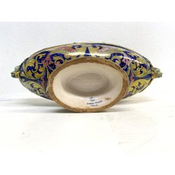 ANTICO VASO CENTROTAVOLA JARDINIERE Gualdo Tadino CERAMICA MAIOLICA LUSTRO '30