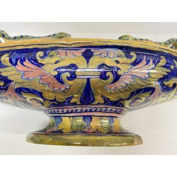 ANTICO VASO CENTROTAVOLA JARDINIERE Gualdo Tadino CERAMICA MAIOLICA LUSTRO '30