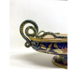 ANTICO VASO CENTROTAVOLA JARDINIERE Gualdo Tadino CERAMICA MAIOLICA LUSTRO '30