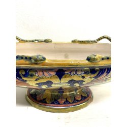ANTICO VASO CENTROTAVOLA JARDINIERE Gualdo Tadino CERAMICA MAIOLICA LUSTRO '30