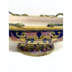 ANTICO VASO CENTROTAVOLA JARDINIERE Gualdo Tadino CERAMICA MAIOLICA LUSTRO '30