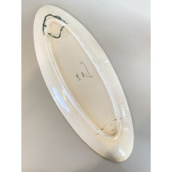 PIATTO OVALE da PARETE Stile Elio Schiavon CERAMICA SMALTATA DECORO PESCATORE