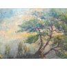 QUADRO P BIANCHI PAESAGGIO MARE MARINA BOSCO ALBERI EPOCA DIPINTO OLIO TAVOLA