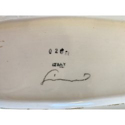PIATTO OVALE da PARETE Stile Elio Schiavon CERAMICA SMALTATA DECORO PESCATORE