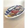 PIATTO OVALE da PARETE Stile Elio Schiavon CERAMICA SMALTATA DECORO PESCATORE