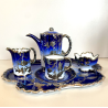 SET CAFFE PORCELLANA Rosenthal BLU COBALTO DECORO LIBERTY SILVER OVERLAY DANNI