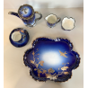 SET CAFFE PORCELLANA Rosenthal BLU COBALTO DECORO LIBERTY SILVER OVERLAY DANNI