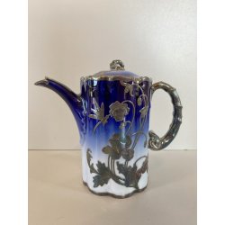 SET CAFFE PORCELLANA Rosenthal BLU COBALTO DECORO LIBERTY SILVER OVERLAY DANNI