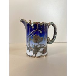 SET CAFFE PORCELLANA Rosenthal BLU COBALTO DECORO LIBERTY SILVER OVERLAY DANNI