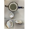 SET CAFFE PORCELLANA Rosenthal BLU COBALTO DECORO LIBERTY SILVER OVERLAY DANNI