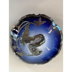 SET CAFFE PORCELLANA Rosenthal BLU COBALTO DECORO LIBERTY SILVER OVERLAY DANNI