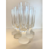 SET 6 BICCHIERI FLUTE CHAMPAGNE CRISTALLO VINTAGE BASE SATINATA FROSTED ANNI '70