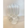 SET 6 BICCHIERI FLUTE CHAMPAGNE CRISTALLO VINTAGE BASE SATINATA FROSTED ANNI '70