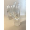 SET 6 BICCHIERI FLUTE CHAMPAGNE CRISTALLO VINTAGE BASE SATINATA FROSTED ANNI '70