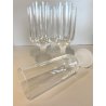 SET 6 BICCHIERI FLUTE CHAMPAGNE CRISTALLO VINTAGE BASE SATINATA FROSTED ANNI '70