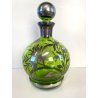 ANTICO SET LIQUORE ROSOLIO DECANTER 6 PERS. VETRO MURANO DECORO SILVER OVERLAY