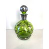 ANTICO SET LIQUORE ROSOLIO DECANTER 6 PERS. VETRO MURANO DECORO SILVER OVERLAY