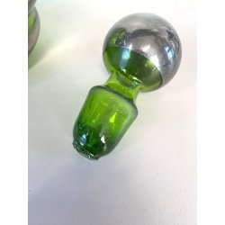 ANTICO SET LIQUORE ROSOLIO DECANTER 6 PERS. VETRO MURANO DECORO SILVER OVERLAY