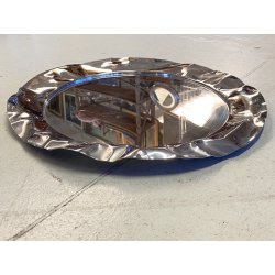 VASSOIO ACCIAIO INOX DESIGN  Lluis Clotet PER ALESSI "Foix" ø 44 cm VINTAGE TRAY