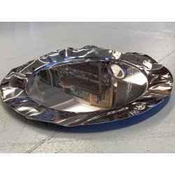 VASSOIO ACCIAIO INOX DESIGN  Lluis Clotet PER ALESSI "Foix" ø 44 cm VINTAGE TRAY