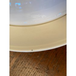 GRANDE CENTROTAVOLA COPERCHIO CERAMICA Bassano SMALTO BIANCO DECORO FRUTTA ø48cm