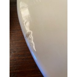 GRANDE CENTROTAVOLA COPERCHIO CERAMICA Bassano SMALTO BIANCO DECORO FRUTTA ø48cm