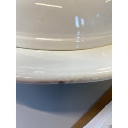 GRANDE CENTROTAVOLA COPERCHIO CERAMICA Bassano SMALTO BIANCO DECORO FRUTTA ø48cm