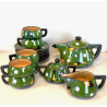 ANTICO SERVIZIO Te CAFFè 6 Pers. ART DECO' CERAMICHE Ribassanelli ROMA VERDE '30
