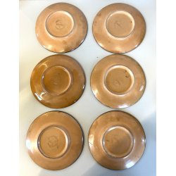 ANTICO SERVIZIO Te CAFFè 6 Pers. ART DECO' CERAMICHE Ribassanelli ROMA VERDE '30