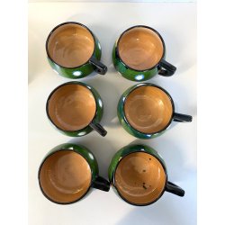 ANTICO SERVIZIO Te CAFFè 6 Pers. ART DECO' CERAMICHE Ribassanelli ROMA VERDE '30