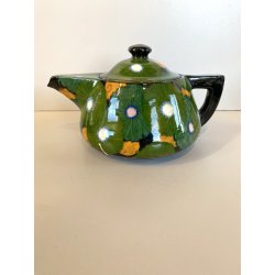 ANTICO SERVIZIO Te CAFFè 6 Pers. ART DECO' CERAMICHE Ribassanelli ROMA VERDE '30